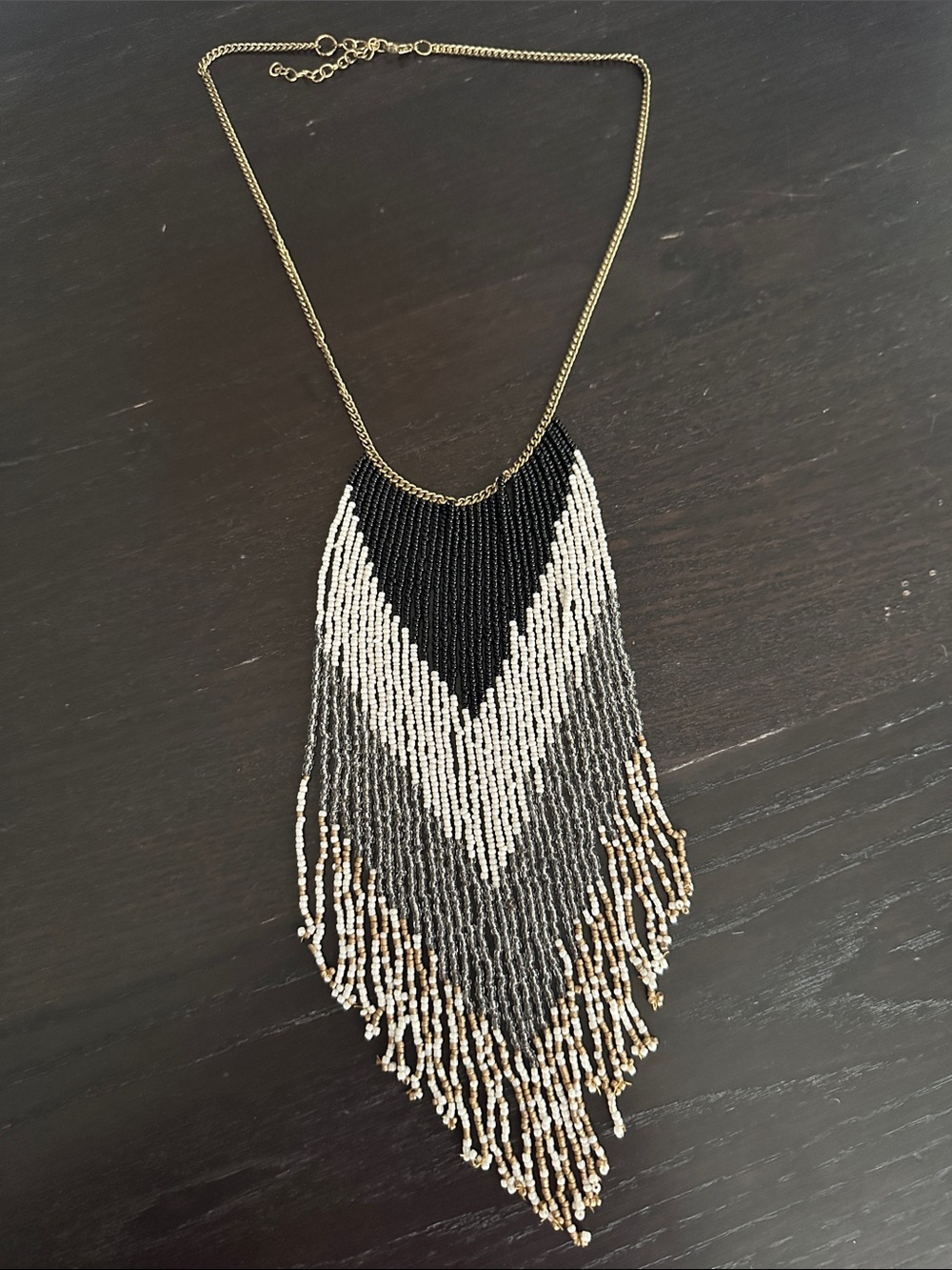 Beaded fringe necklace